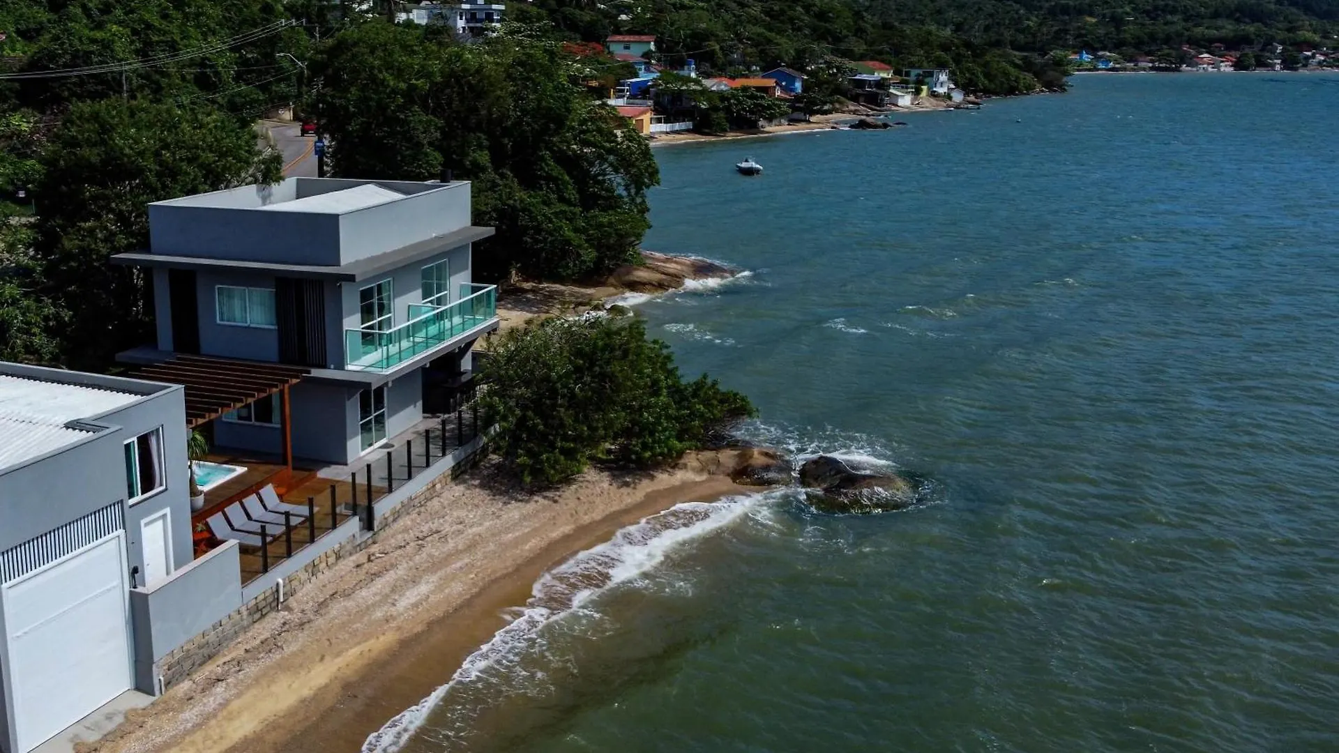 Casa A Beira-Mar, Com Spa E Vista Deslumbrante No Ribeirao Da Ilha Em Florianópolis